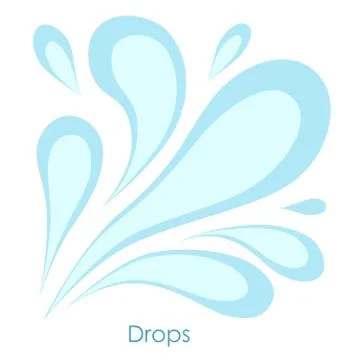 Water drop on white background. Stylized image of drops inscrib Stock Illustration