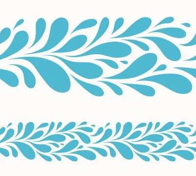 Water drop on white background.Stylized seamless pattern of blu Stock Illustration