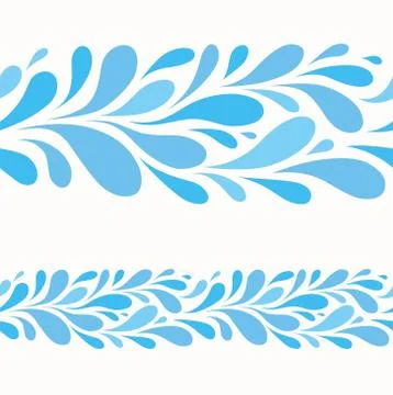 Water drop on white background.Stylized seamless pattern of blu Stock Illustration