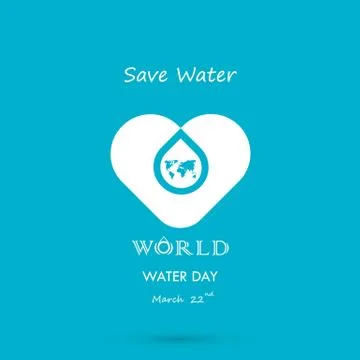 Water drop with world icon vector logo design template.World Water Day icon.. Stock Illustration