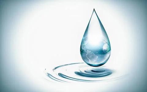 Water drop with the world inside 3D water drop with the world inside, conc... Stock Photos