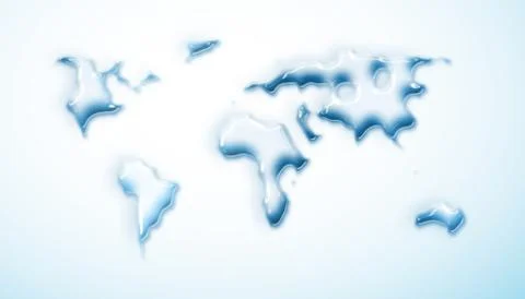 Water-drop world map Stock Illustration