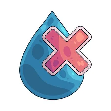 Water Drop With X Mark illustration Stock-Illustration