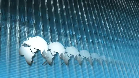 Water dropes falling on globes blue background Video stock 255723778