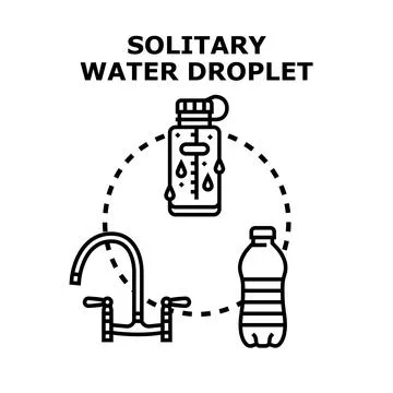 Water droplet icon representing hydration and fluid balance Stock Illustration