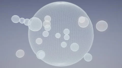 Water Droplet Ions Wireframe Schematic Bright Studio Stock-Footage 342367087