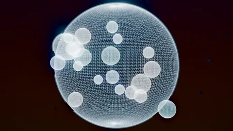 Water droplet ions wireframe schematic dark studio loop Stock-Footage 342497688