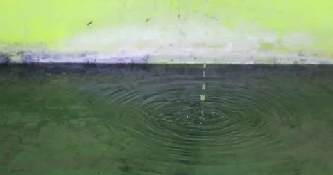 Water droplet splashing on the surface, creating ripples and bubbles Stock Footage 335083469
