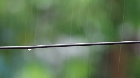 Water droplet under the wire Stock Footage 49092404