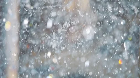 Water droplets in a dynamic display of splashing and mist formation in slow.. Stock Footage 283623586