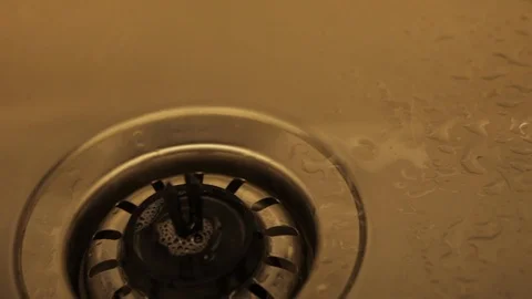 Water Droplets in Empty Sink Stock Footage 109625299
