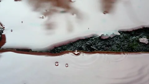 Water droplets falling on ceramic floor tiles Stock Footage 306778437