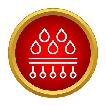Water droplets falling on a permeable filter icon Stock Illustration