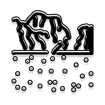 Water droplets falling from rock formation dripping Stock Illustration