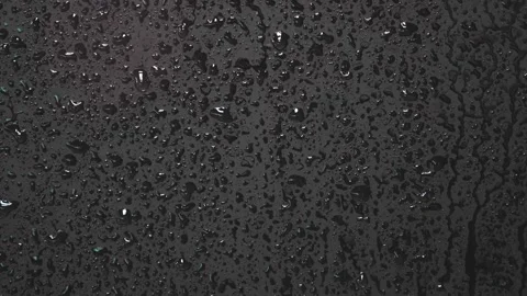 Water droplets flowing on a black background.	 Stock Footage 173671989