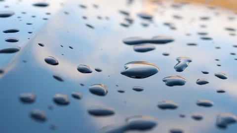 Water droplets on a metal surface Video stock 250047190