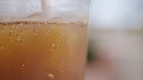 Water droplets on plastic cup surface. Stock Footage 196663379