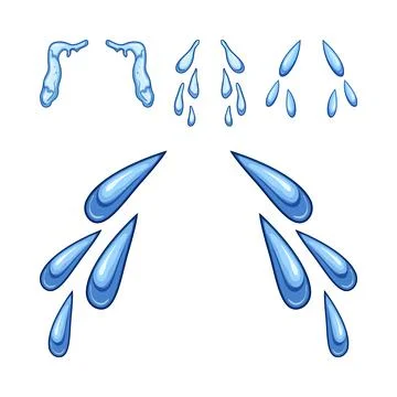 Water droplets representing crying or emotional sadness Stock Illustration