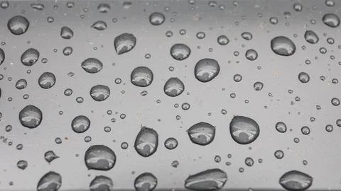 Water Droplets on Smooth Surface Creating Clean Abstract Background Texture Stock Photos