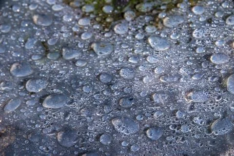 Water droplets on the surface of a plastic object Foto stock