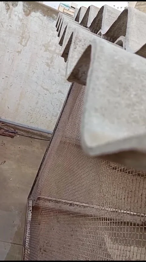 Water Droplets on Wavy Cement, Tin Plates &amp; Steel Cages – A Mesmerizing Sight Stock Footage 297312998