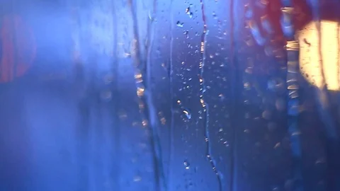 Water dropping on the window Stock Footage 94440021