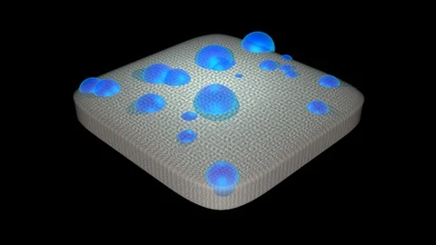 Water drops on absorbent material . 3d animation 스톡 동영상 113300800