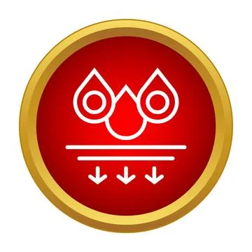 Water drops absorbing into a permeable surface icon Stock Illustration