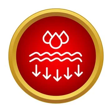 Water drops absorbing into surface icon design Stock Illustration