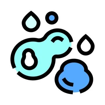 Water drops and liquid splash creating wet surface icon Illustrazione stock