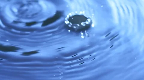 Water Drops and Ripples 28 Slow Motion Loop Stock Footage
