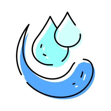 Water drops and wave representing clean liquid purification Stock Illustration