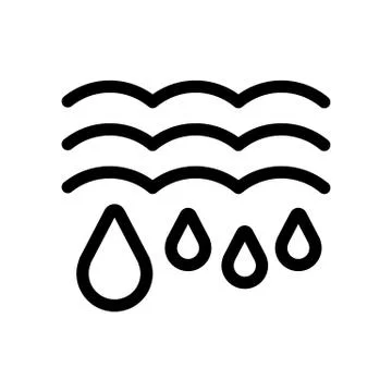 Water drops and waves icon. Falling drops Vector Illustration. thaw isolated on Stock Illustration