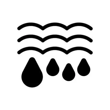Water drops and waves icon. Falling drops Vector Illustration. thaw isolated on Stock Illustration