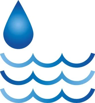Water drops and waves, water logo Stock Illustration