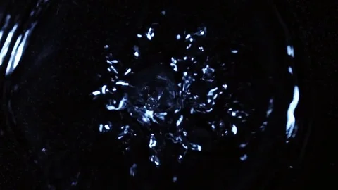 Water drops are falling and making ripple. Shooing with high speed camera. Vídeo Stock 74387036