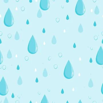 Water drops background. Seamless pattern. Vector illustration. Stock Illustration