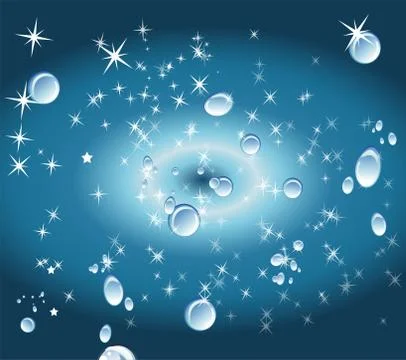 Water drops background with star Stock Illustration