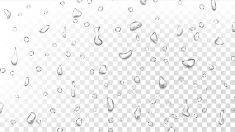 Water Drops Background Vector. Wet Backdrop. Clean Fresh Water. Abstract Bubble Stock Illustration