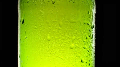 Water drops on the beer bottle. Refreshing and cold beer with water droplets. Stock Footage 162106969