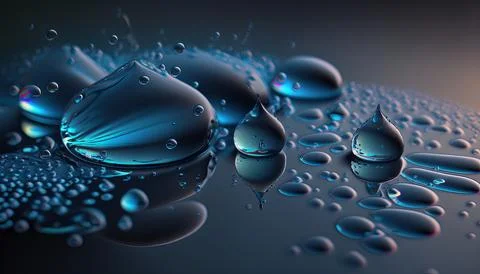 Water drops in black background. Stock Illustration