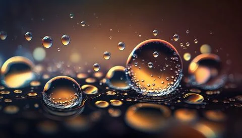 Water drops in black background. Stock Illustration