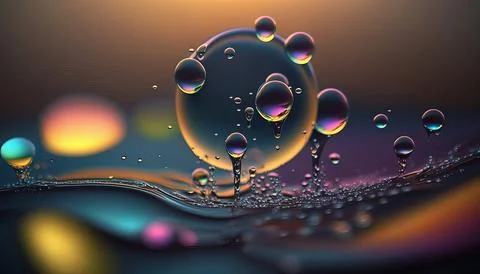 Water drops in black background. Stock Illustration