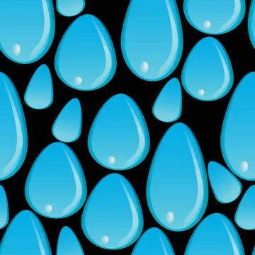 Water drops on black background Stock Illustration