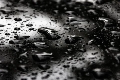 Water drops on black Stock Photos