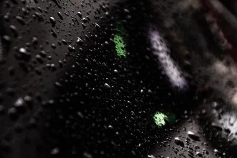Water drops on black Stock Photos