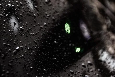 Water drops on black Stock Photos