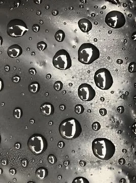 Water drops on black surface. Macro water drops. Stock Illustration
