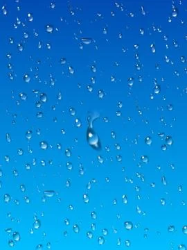 Water drops on blue background Stock Illustration