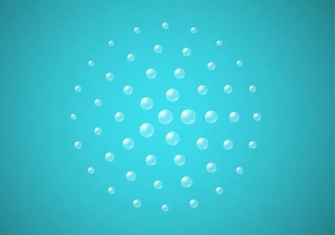 Water drops on blue background Stock Illustration
